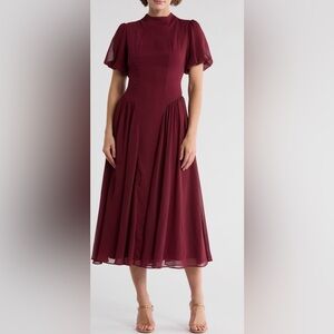 Chic Wine Midi Dress